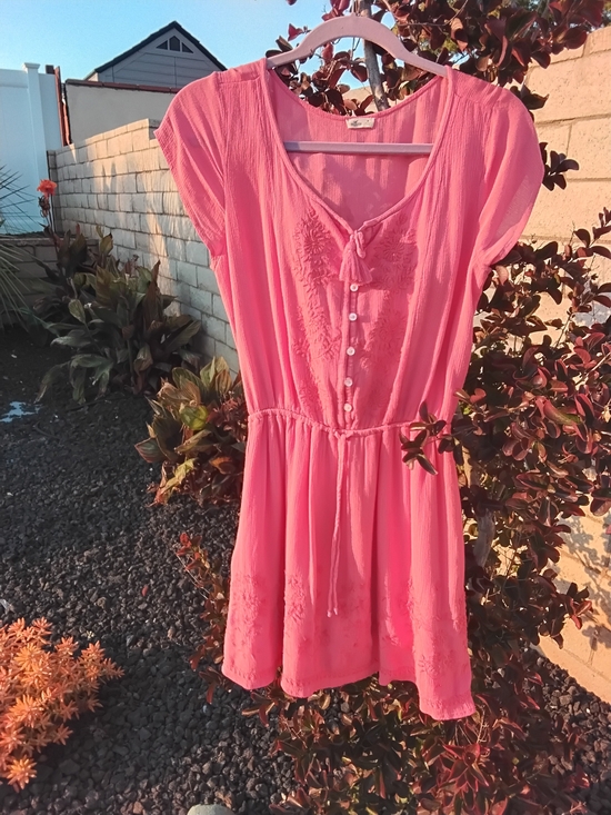 Hollister Tops - Hollister Embroiderer Mini Dress In Beautifull Coral/Salmon Shade.